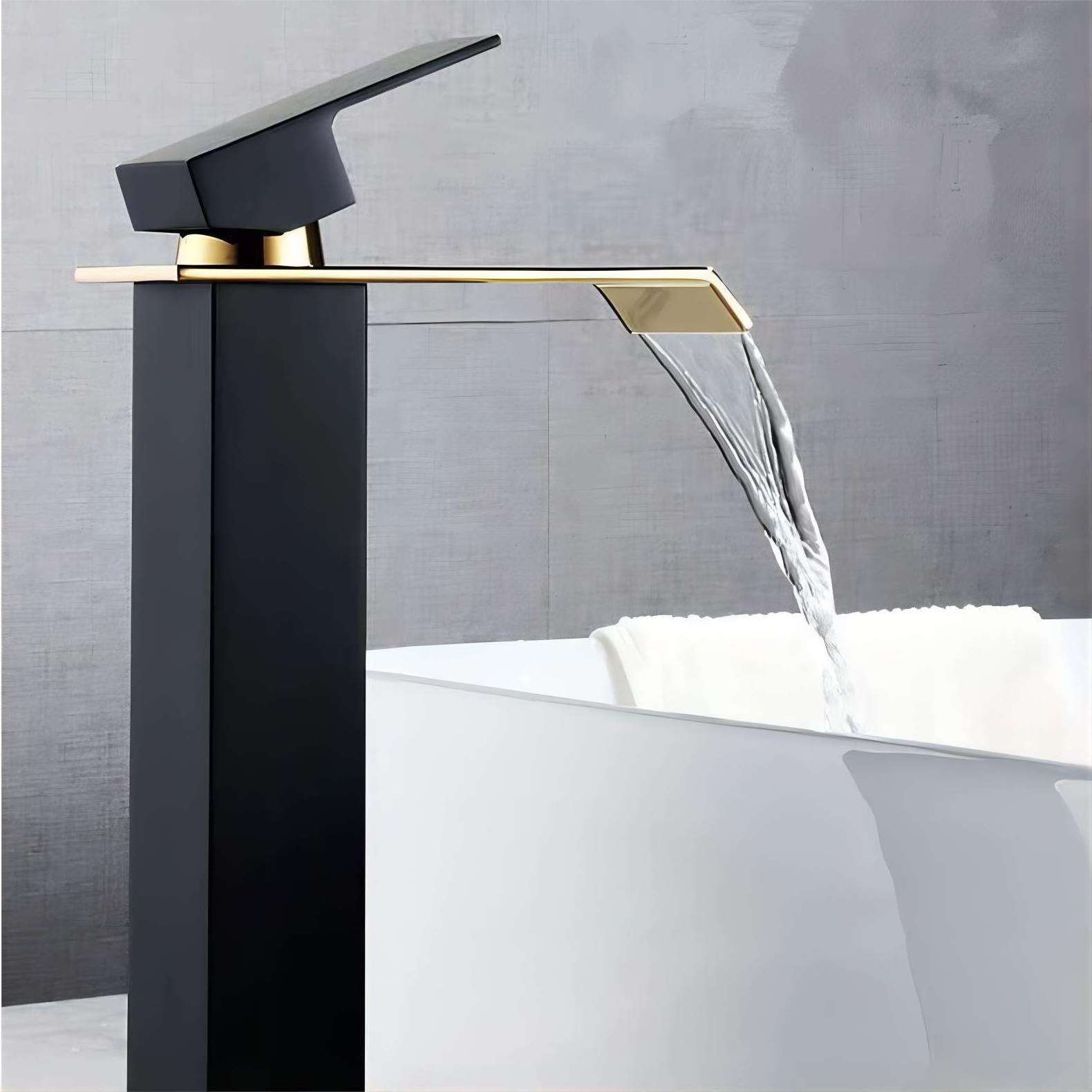 Black And Gold Bathroom Mixer lavatory Wash Basin Faucet Gold Basin Faucets