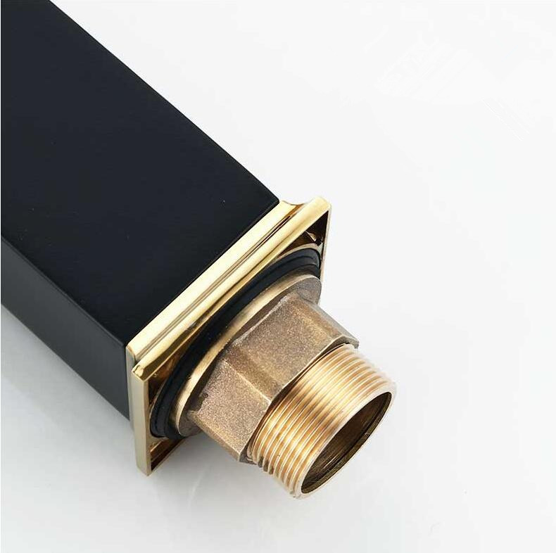 Black And Gold Bathroom Mixer lavatory Wash Basin Faucet Gold Basin Faucets