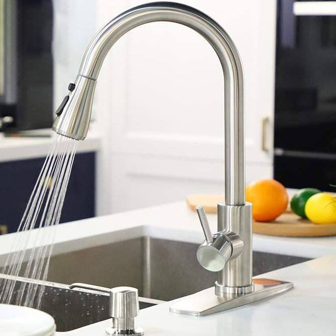 kitchen faucet brass silver black gold flexible pull out kitchen bar sink faucet pull down sprayer Cold Water Sink Faucet