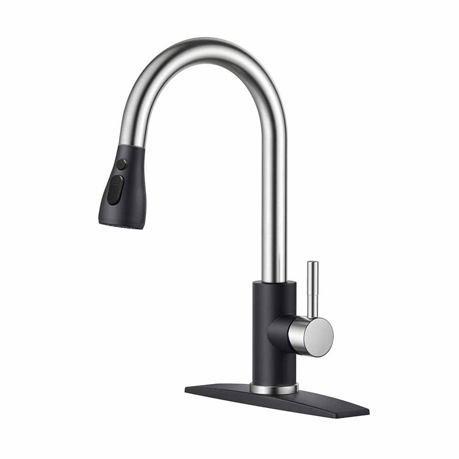 Single Handle High Arc 304 Stainless Steel Kitchen Sink Faucets With Pull Down Sprayer Kitchen Faucets For Hotel