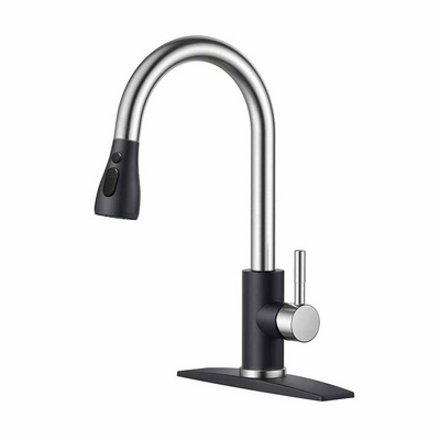 Single Handle High Arc 304 Stainless Steel Kitchen Sink Faucets With Pull Down Sprayer Kitchen Faucets For Hotel