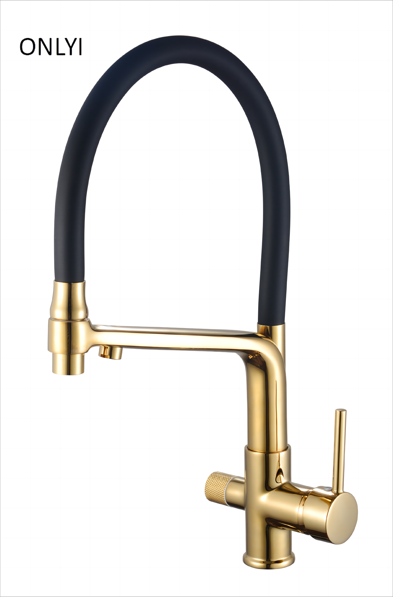 Hot Cold Sink Faucet Modern Ceramic Design Brass Brushed 3 Way Kitchen Faucet