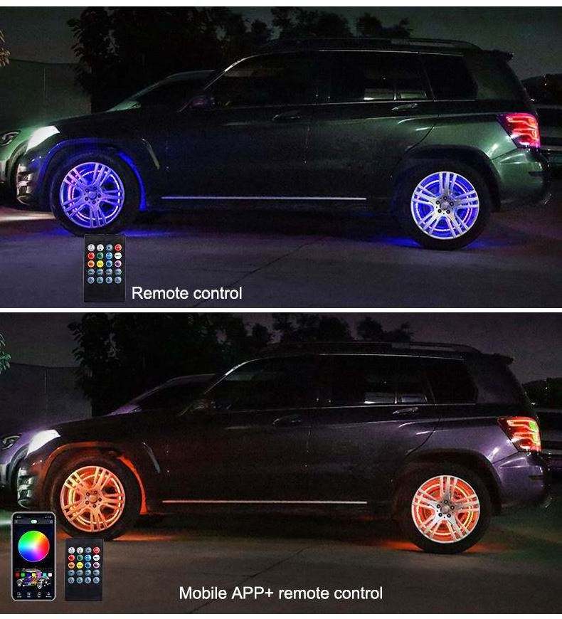 Chasing Double Row Tyre Light Waterproof Car Ring Led Wheel Light For Trucks