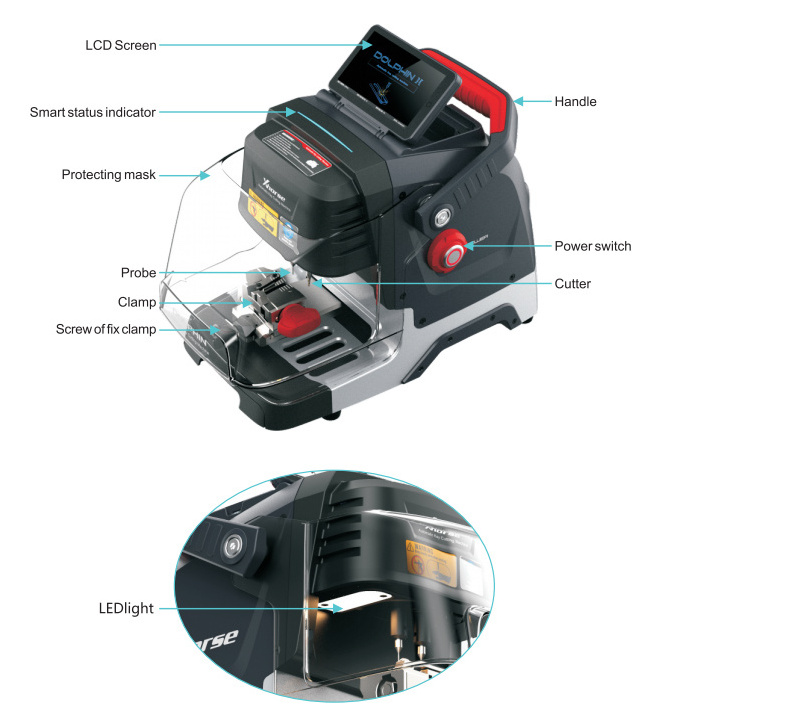 Xhorse Dolphin II XP005L Key Cutting Machine with Adjustable Touch Screen