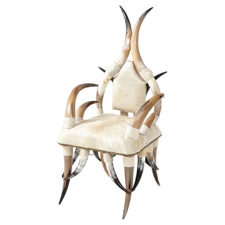 100% Indian Made Ox Horn Chair Indian Cow Ox Horn Chairs Designable and Antic Strong Natural Polished Cow Ox Horn Hand Crafted