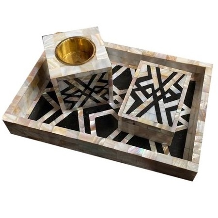 Bakhoor Burner For Incense Holder M.O.P & Bone Best Quality Bakhoor Burner Home Decor  Natural Mother Of Pear Inlay Bakhoor