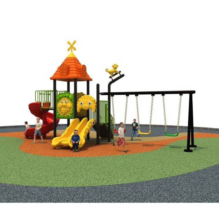 Children kids slides outdoor plastic playground equipment swing carousel