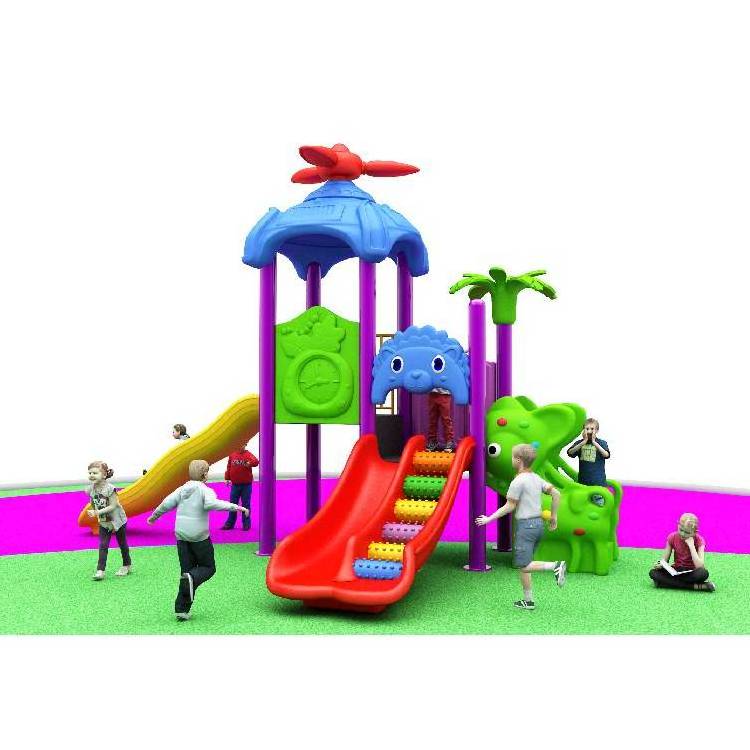 Kindergarten kids toddler children outdoor airplane game playground with slide