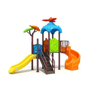 Kindergarten kids toddler children outdoor airplane game playground with slide