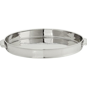 Decorative dinnerware Table Latest Serving Trays New Design Kitchen Collection New Year Stainless Steel Round Serving Tray