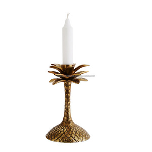 Solid Date Palm tree Design Candle Holder Candlestick Stand Gold Plated American Hotel Dinnerware natural Light Stick Holder