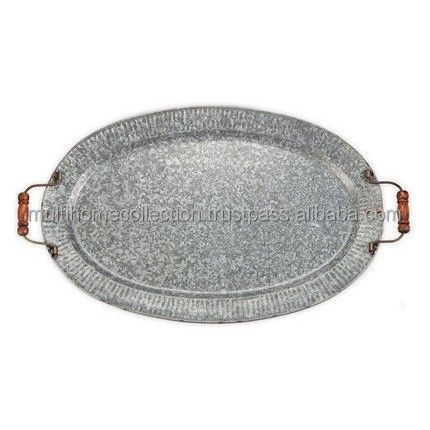 Decorative dinnerware Table Latest Serving Trays New Design Kitchen Collection New Year Stainless Steel Round Serving Tray