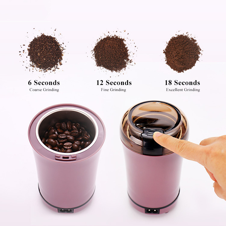 2024 New household portable small coffee grinder stainless steel automatic mini electric Nuts dry spice burr bean coffee grinder