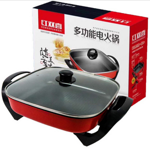 Hot Selling Portable Square Electric Cooking Hot Pot 5l Electric Cooker Kitchen Nonstick Pot Ware Electric Caldron For Dormitory