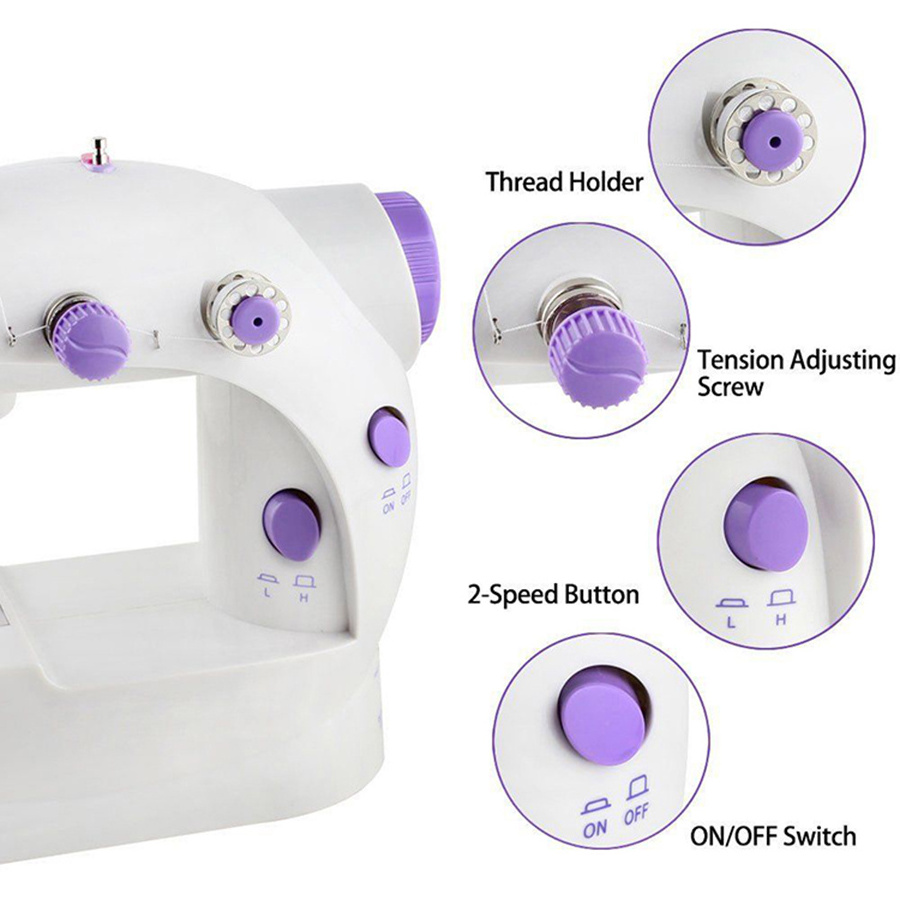 202 professional domestic home portable domdestica electric mini overlock sewing machine household light with expander board