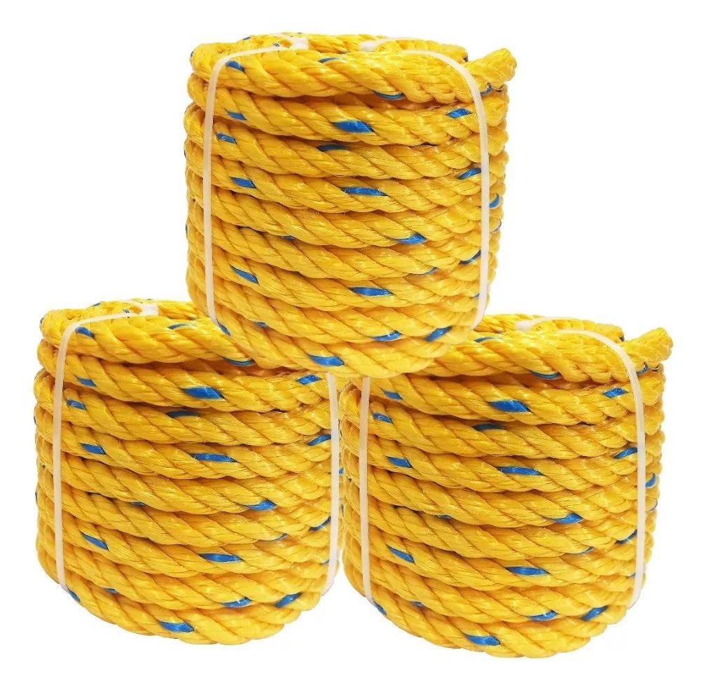 3 Strand Twisted White/White/Blue Polypropylene Rope Twaron Rope Technora rope Zylon Rope Polyester Rope