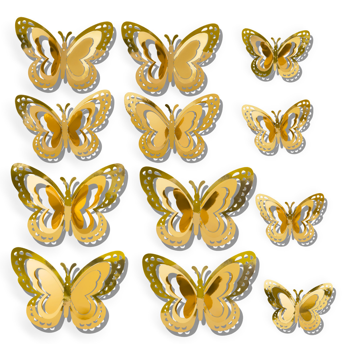 Realistic 3D Butterfly Wall Stickers Digital Printed Pearl Paper Material for Wall and Wedding Decoration