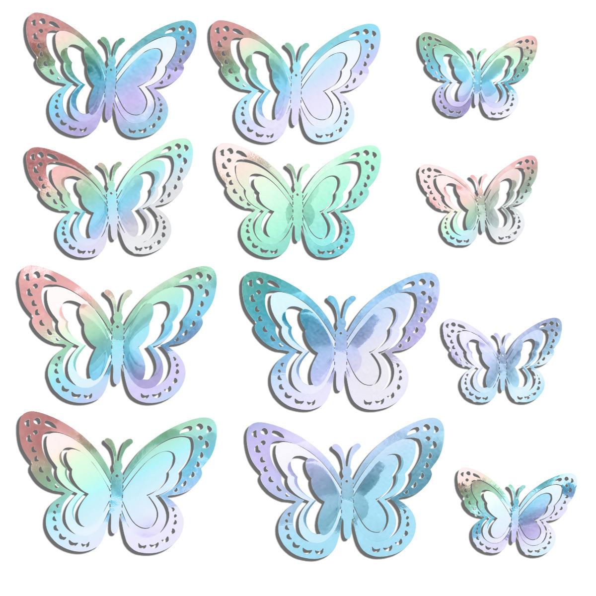 Realistic 3D Butterfly Wall Stickers Digital Printed Pearl Paper Material for Wall and Wedding Decoration