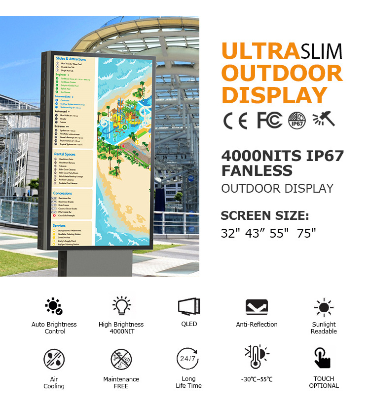 Street Furniture Digital Bus Stop Shelter With Qlcd display lcd screen