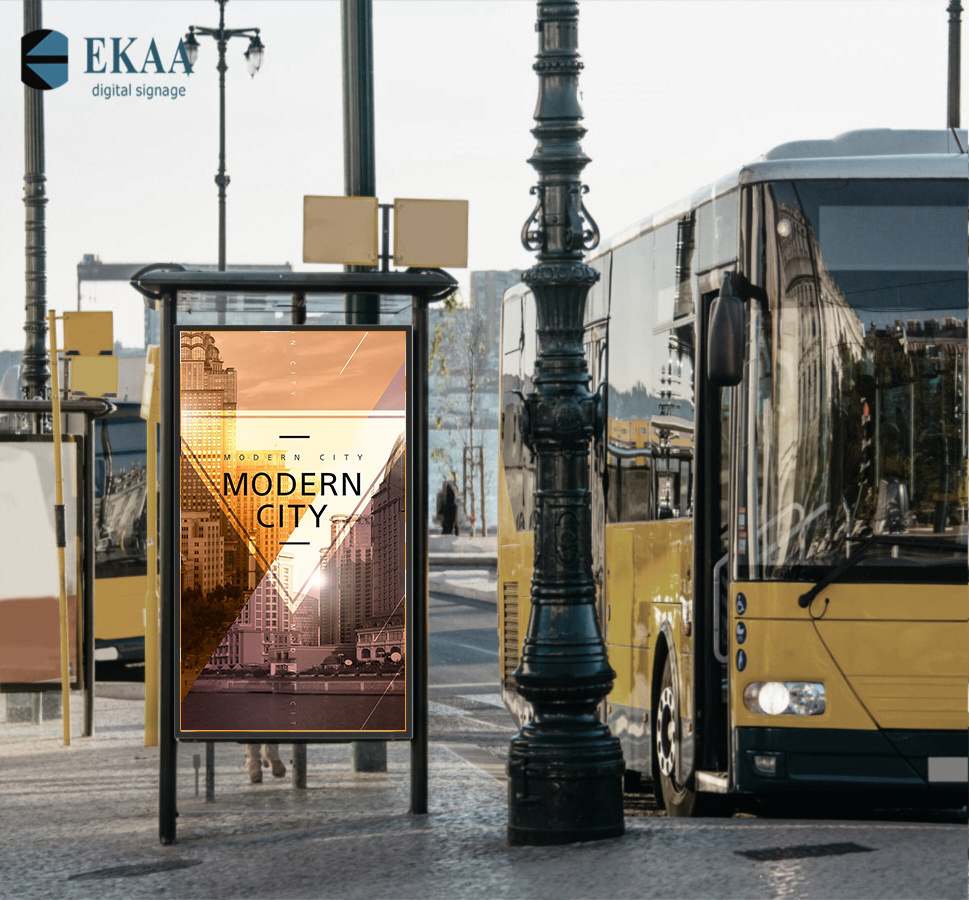 high quality Street Advertising LCD screen display Used Bus Shelter Solar Bus Station Bus Stop for Sale