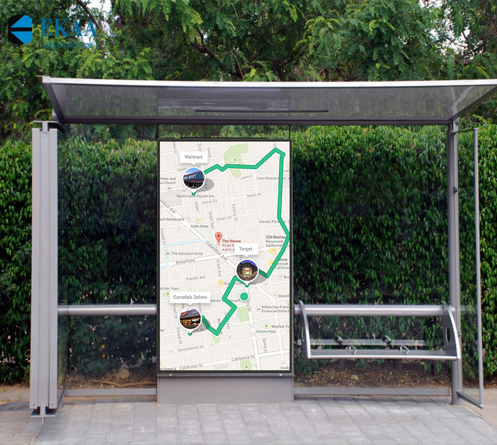 high quality Street Advertising LCD screen display Used Bus Shelter Solar Bus Station Bus Stop for Sale