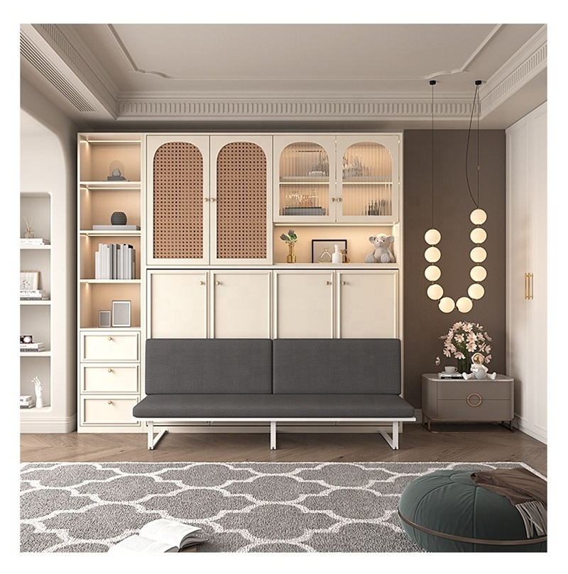 Custom ancient style multi-combination storage cabinet folding sofa wall bed automatic wall bed single wall bed