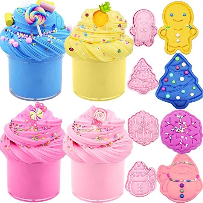 2023 6 Pack 9 Pack EN71 Toy Butter Fluffy Slime Set Making DIY Food Mud Scented Foam Cotton Candy Cloud Kit With Slime Charms