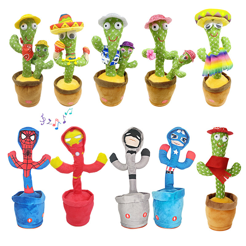 Dancer Animal Stuffed Cactus Talking Toy Sing Duck Dancing And Singing Plush Robot Cow Christmas Dancing Santa Claus Toy