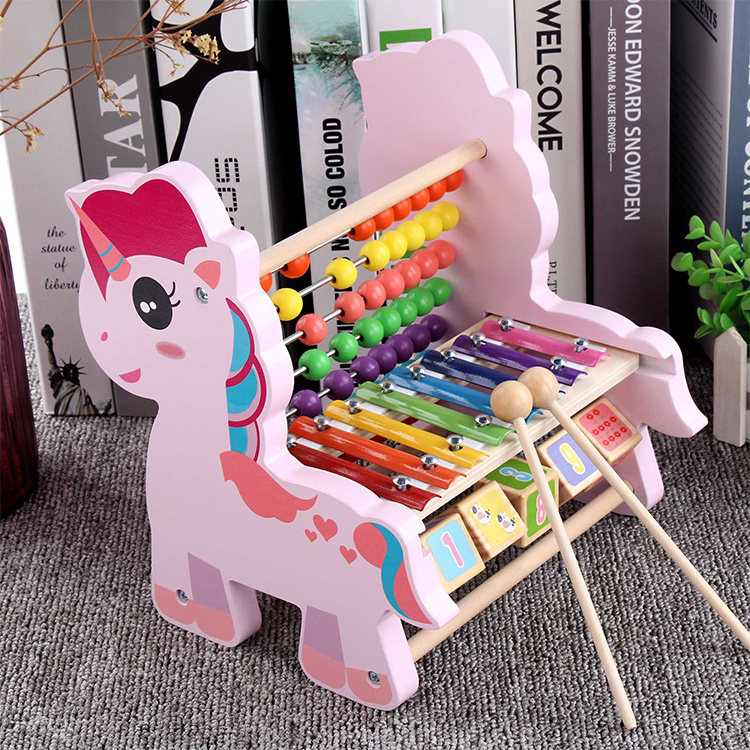 Wooden intelligence toys multi-function octave piano counting frame children puzzle early montessori education toys