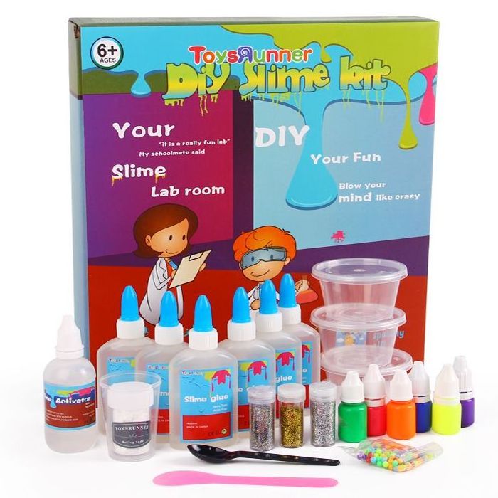 DIY slime making kit creative educational toys kids lab glue activator diy slime set with squishy toys