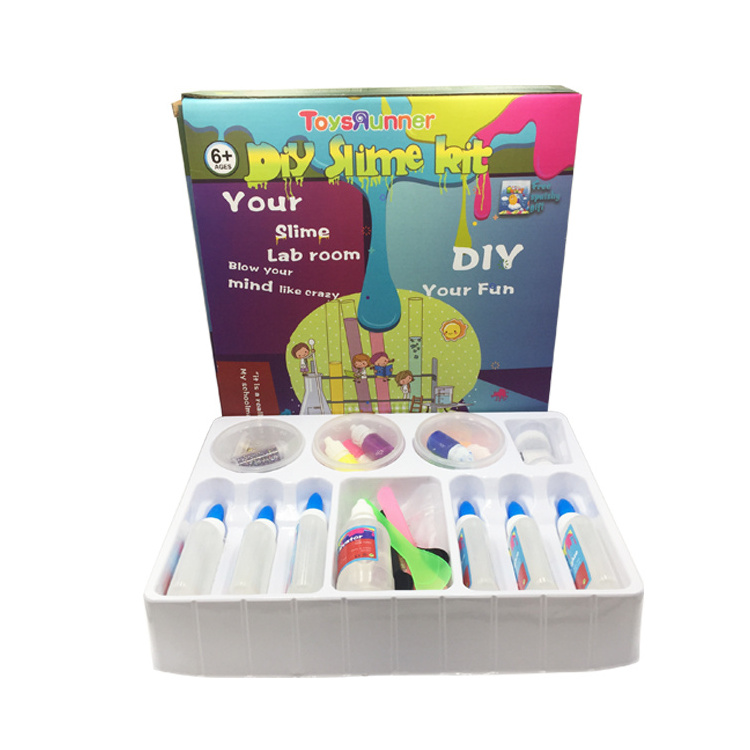 Educational DIY toys sale kids children slime kit clear glue color activator container bottle set OEM make your own slime