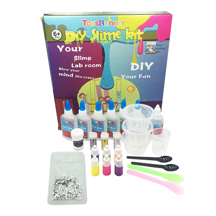 Educational DIY toys sale kids children slime kit clear glue color activator container bottle set OEM make your own slime