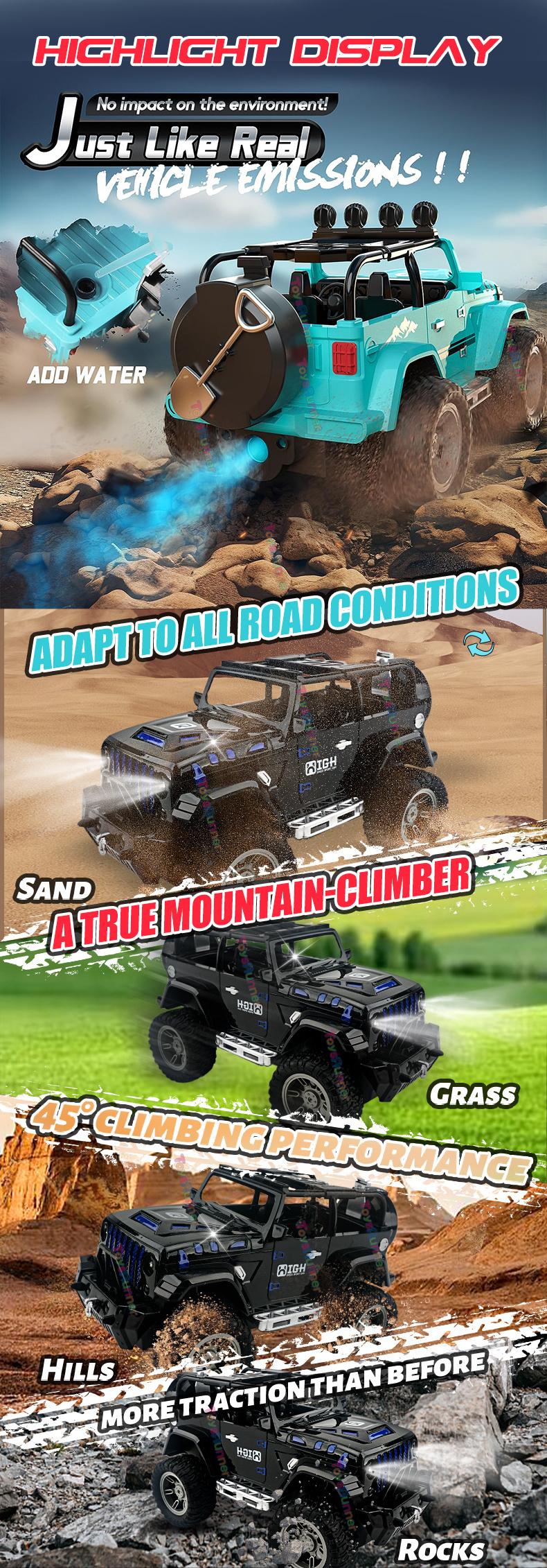 Drift Car Rc Trucks  4X4 Off Road Waterproof Remote Control Toys 100 Km 4X4 High Speed Off Road Climbing Vehicle Rc Trucks