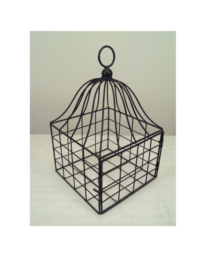 Multi Purpose Home Decor Black Square Iron Bird Cage