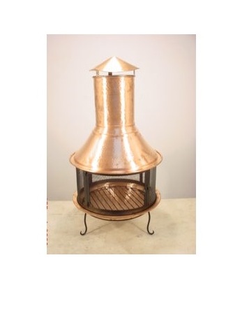 Unique Wood-Burning Copper Chiminea Fire Pit For Homes & Gardens Use