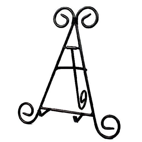 Tall Black Iron Display Stand Easel Holder for Cook Books, Plates, Pictures