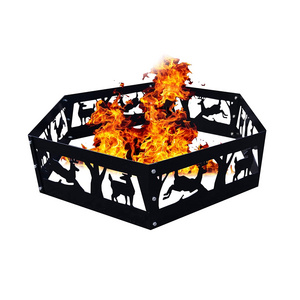 Premium Quality 36 Inch Wildlife Fire Pit Campfire Ring Wood Burning Hexagonal For Home Decoration