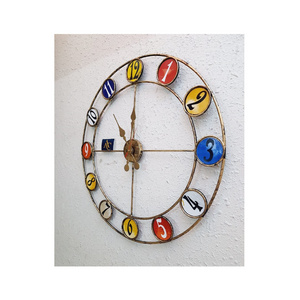 Metal Unique Design Circle Multi Color Numeral Universe Time Wall Clock Decor Living Room Office & Bedroom Wall Decorative Clock