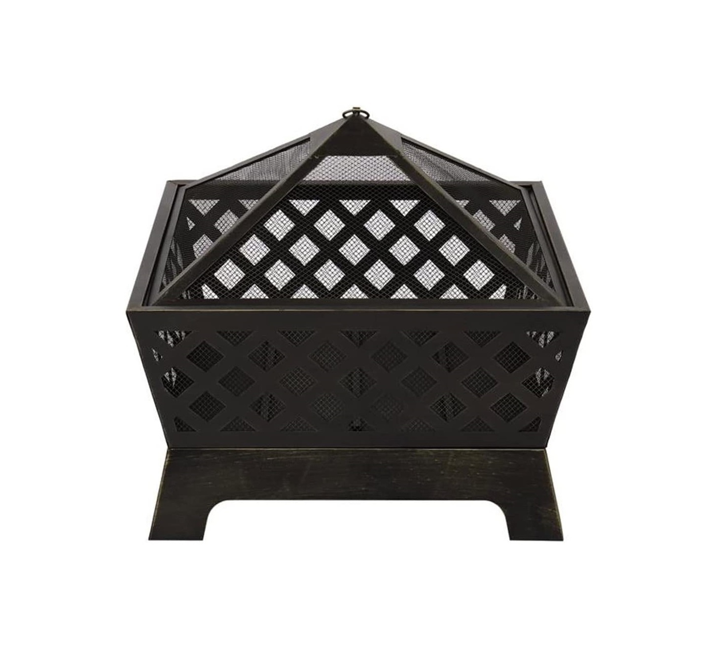 Antique Wood Burning Outdoor Fire pit with Spark Screen