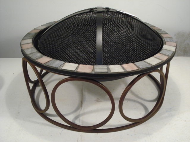 Great Quality Elegant Iron Fire Pit Bowl  Black Outdoor Wood Burning Fireplace Stand with Spark Screen Poker Stick