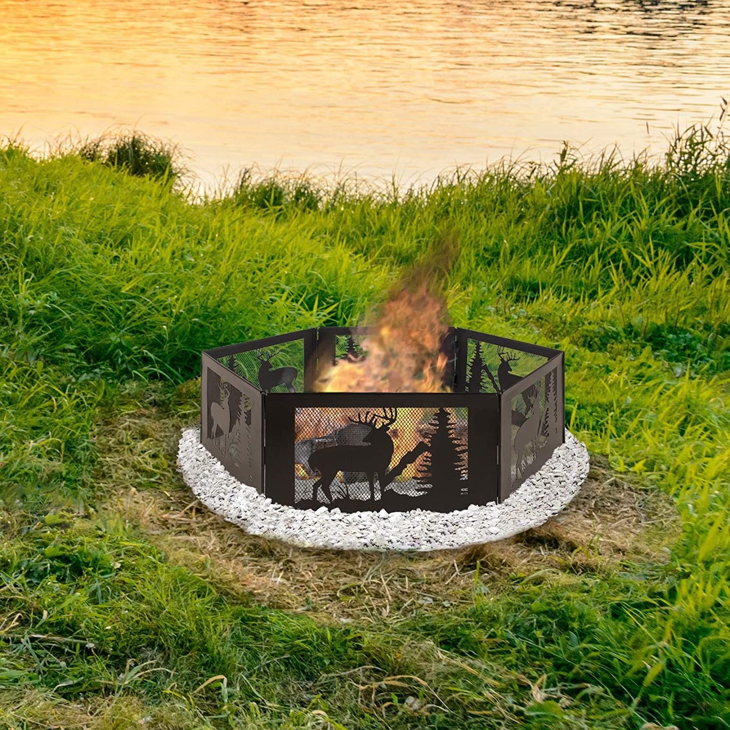 Heavy Duty Portable Campfire Metal Fire Pit Ring For Camping Heating Outdoor Use