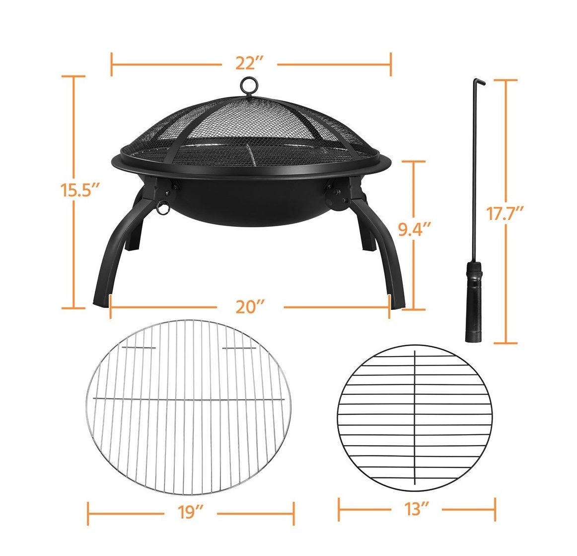 Hot Sales Cast Iron Wood Burning Fire Pit