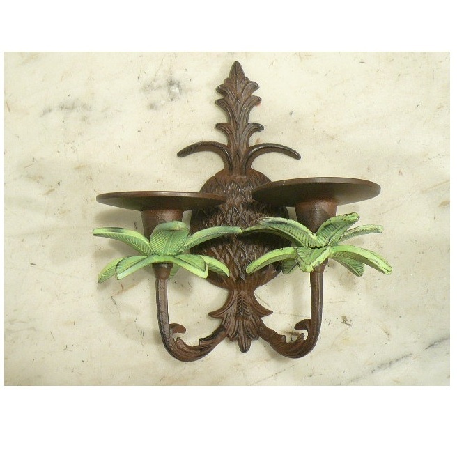 Metal Palm Tree Pillar Candle Holder