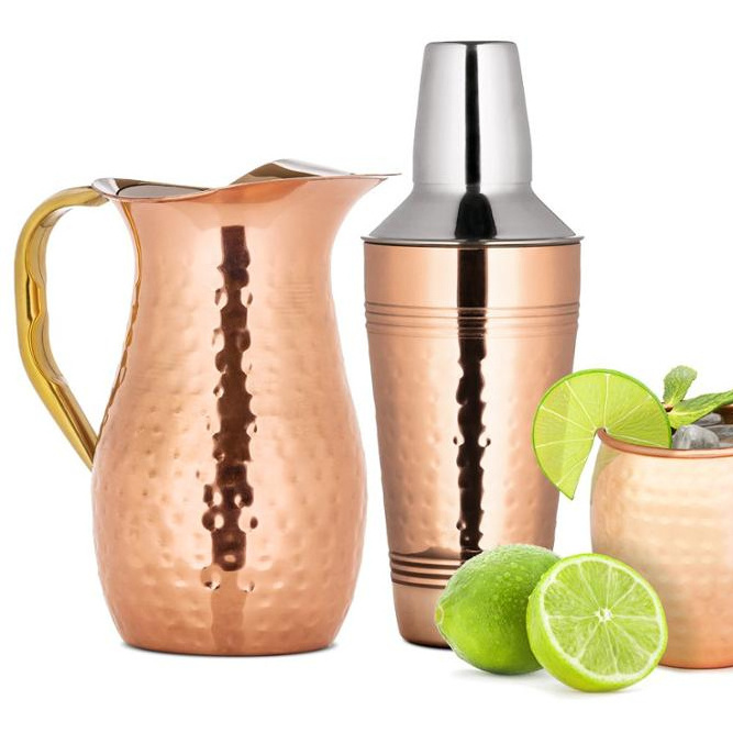 100 % Pure Handmade Copper Jug with Handle/Pure Copper Pitcher By Mhc