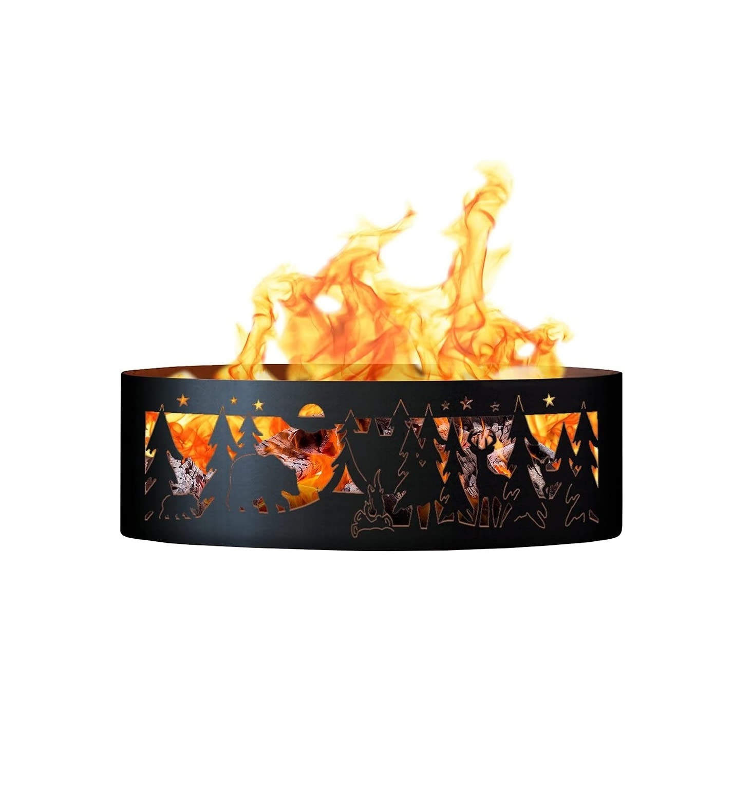 Portable Wood Burning New Upgrade High Temperature Modern Camping Resistant Metal Fire Pit Ring