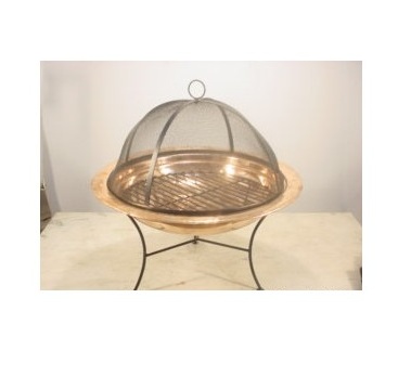 Best Quality Square Solid Copper Fire Pit Bowl with Iron Stand,Smash Lid and Poker Stick