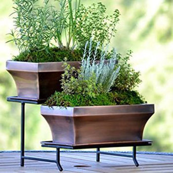 100 % Pure Copper Garden Planter Set