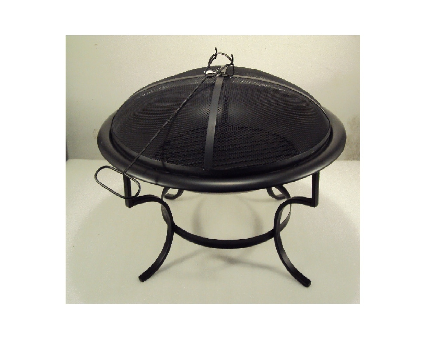 Premium Quality Iron Round Fire Pit Bowl With Iron Stand and Poker Stick Smash Lid For Outdoor Use