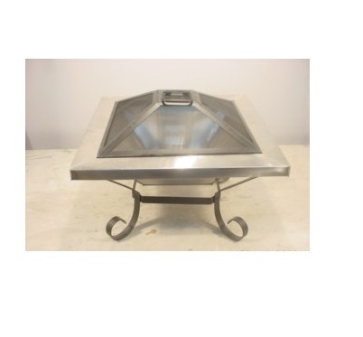 Great Quality Square Copper Fire Bowl With Iron Stand and Smash Lid Cover For Outdoor Use