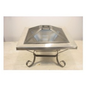 Great Quality Square Copper Fire Bowl With Iron Stand and Smash Lid Cover For Outdoor Use